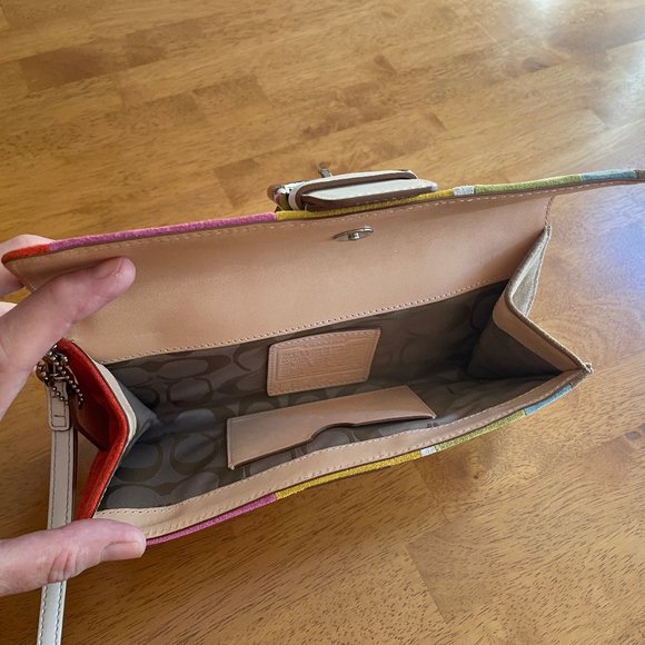 Vintage Coach rainbow suede wristlet - Picture 6 of 8